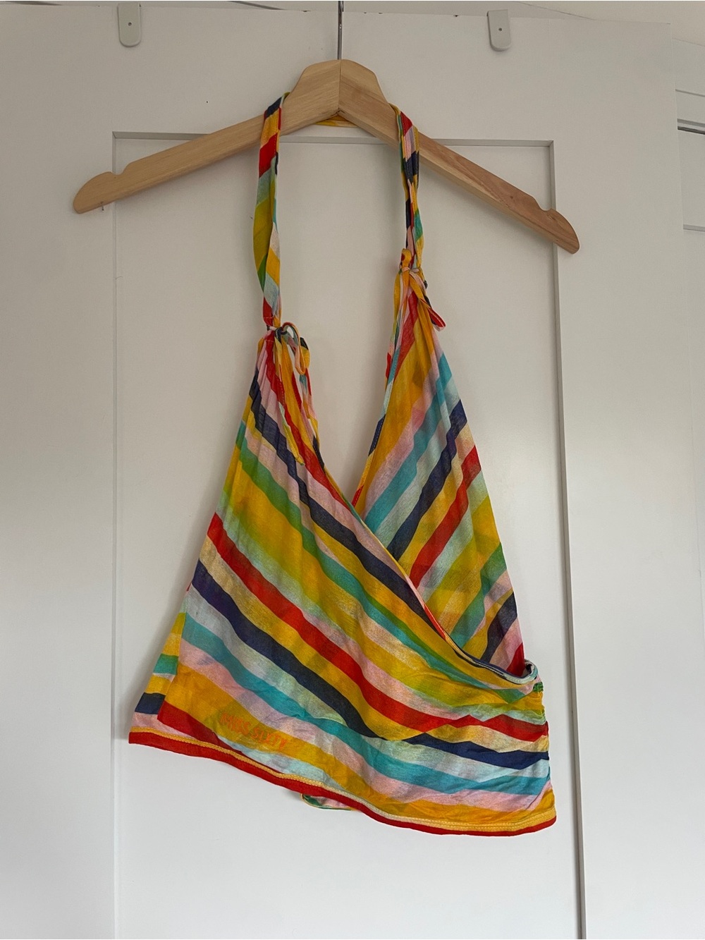 Miss Sixty Multi-Color Striped Halter Tank Top